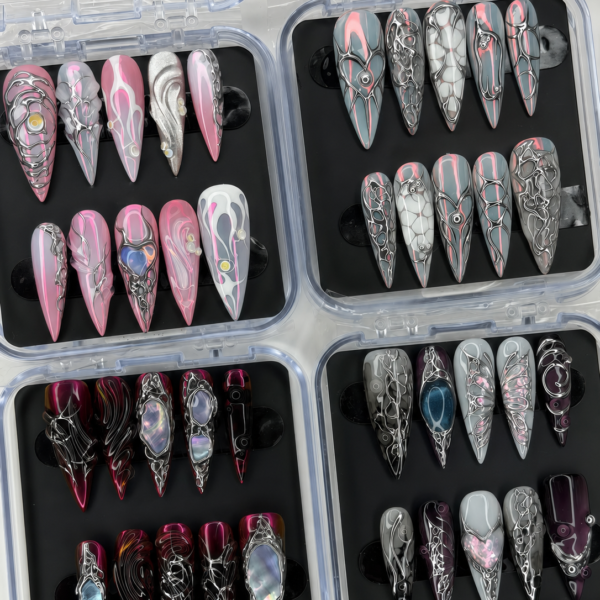 13 Trending Y2K Handmade Nail Sets + 2 Bottles Premium Gel Glue